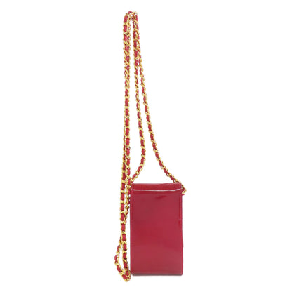 CHANEL シャネル ココマーク チェーンショルダー アクセサリーポーチ エナメル レディース 中古