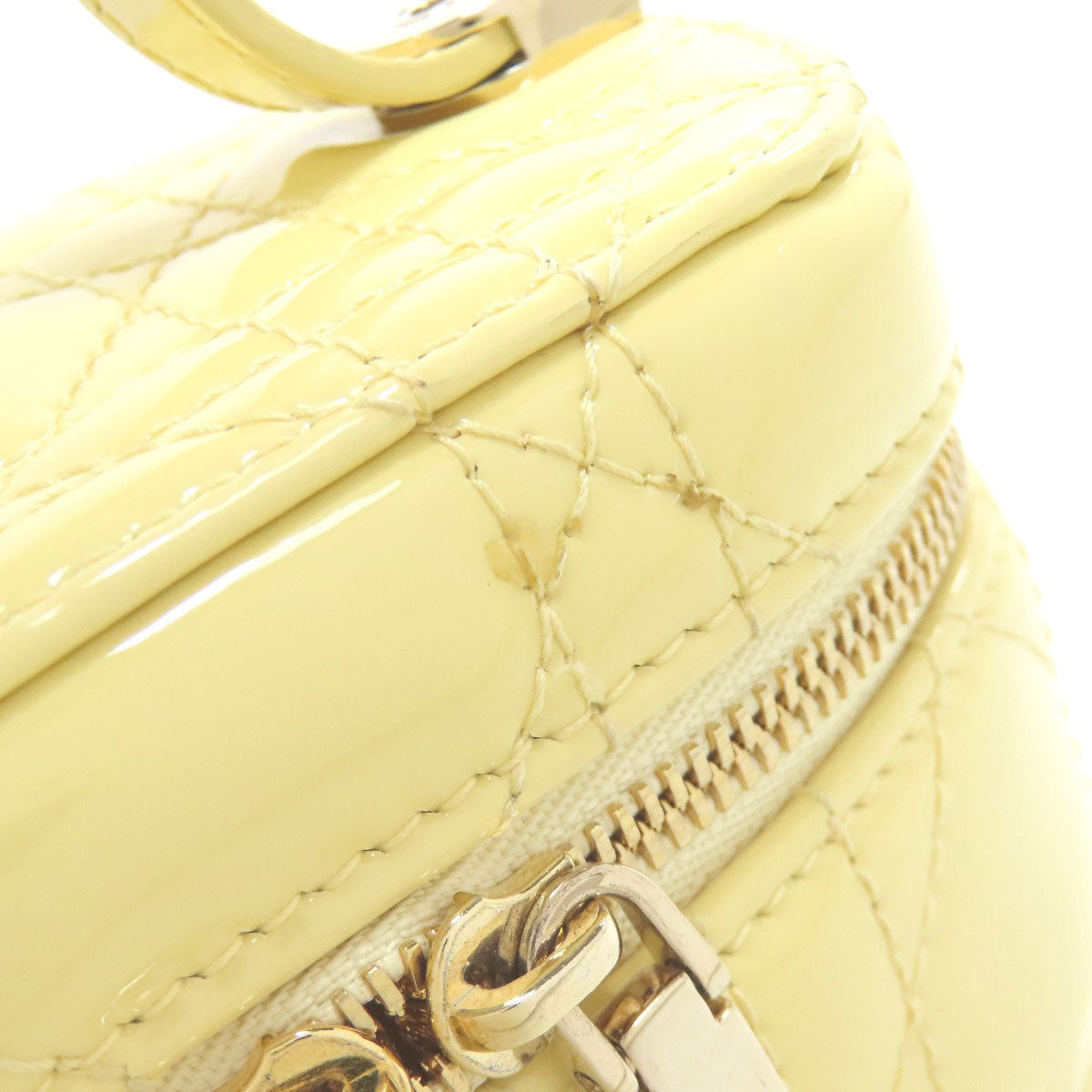 CHRISTIAN DIOR クリスチャンディオール マイクロ ヴァニティ ミニバッグ 2WAY ハンドバッグ エナメル レディース 中古