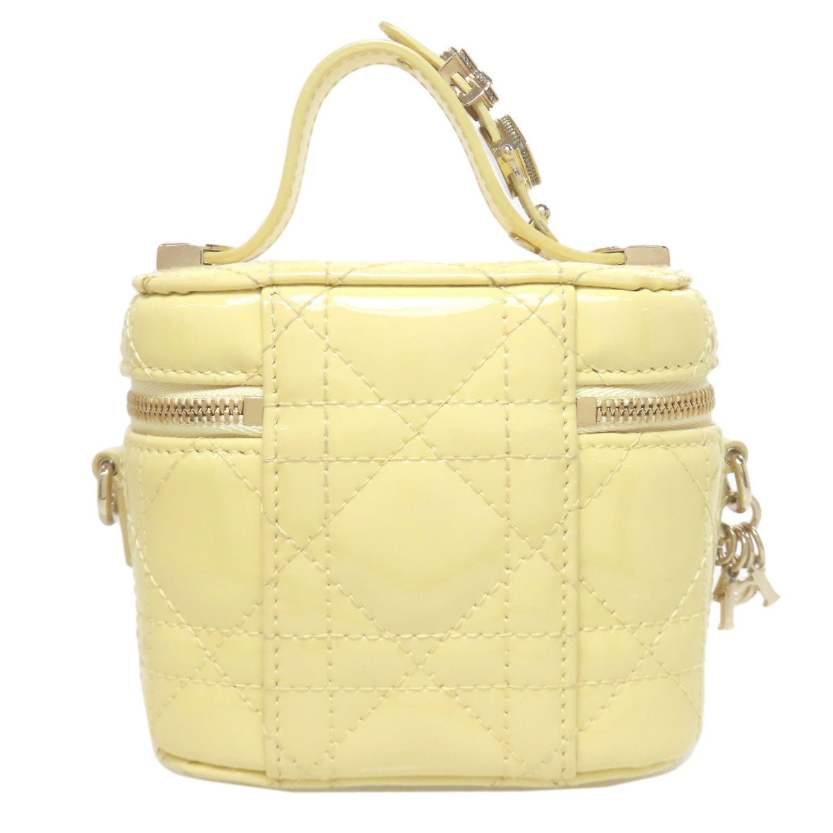 CHRISTIAN DIOR クリスチャンディオール マイクロ ヴァニティ ミニバッグ 2WAY ハンドバッグ エナメル レディース 中古