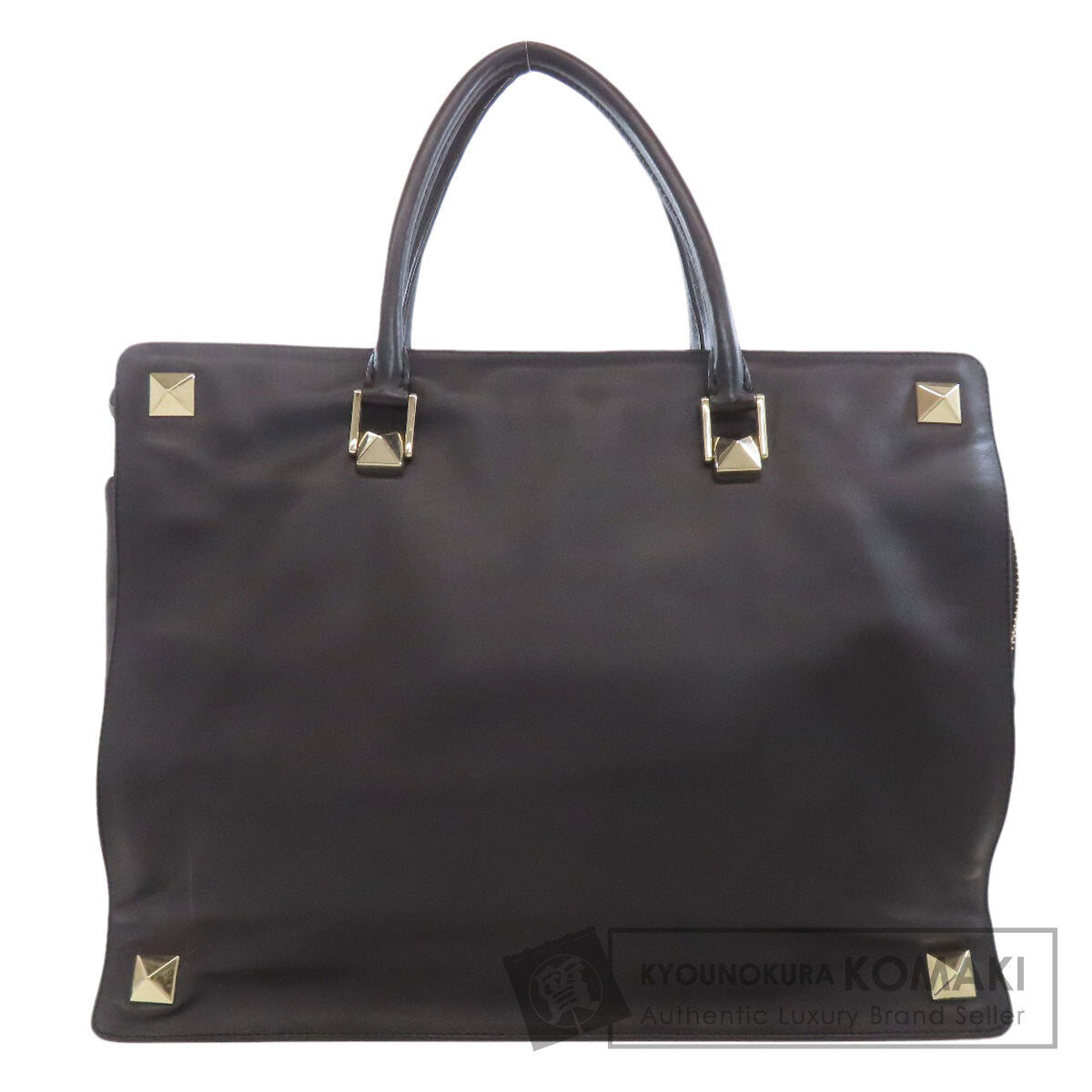 VALENTINO バレンティノ スタッズ トートバッグ カーフ レディース 中古