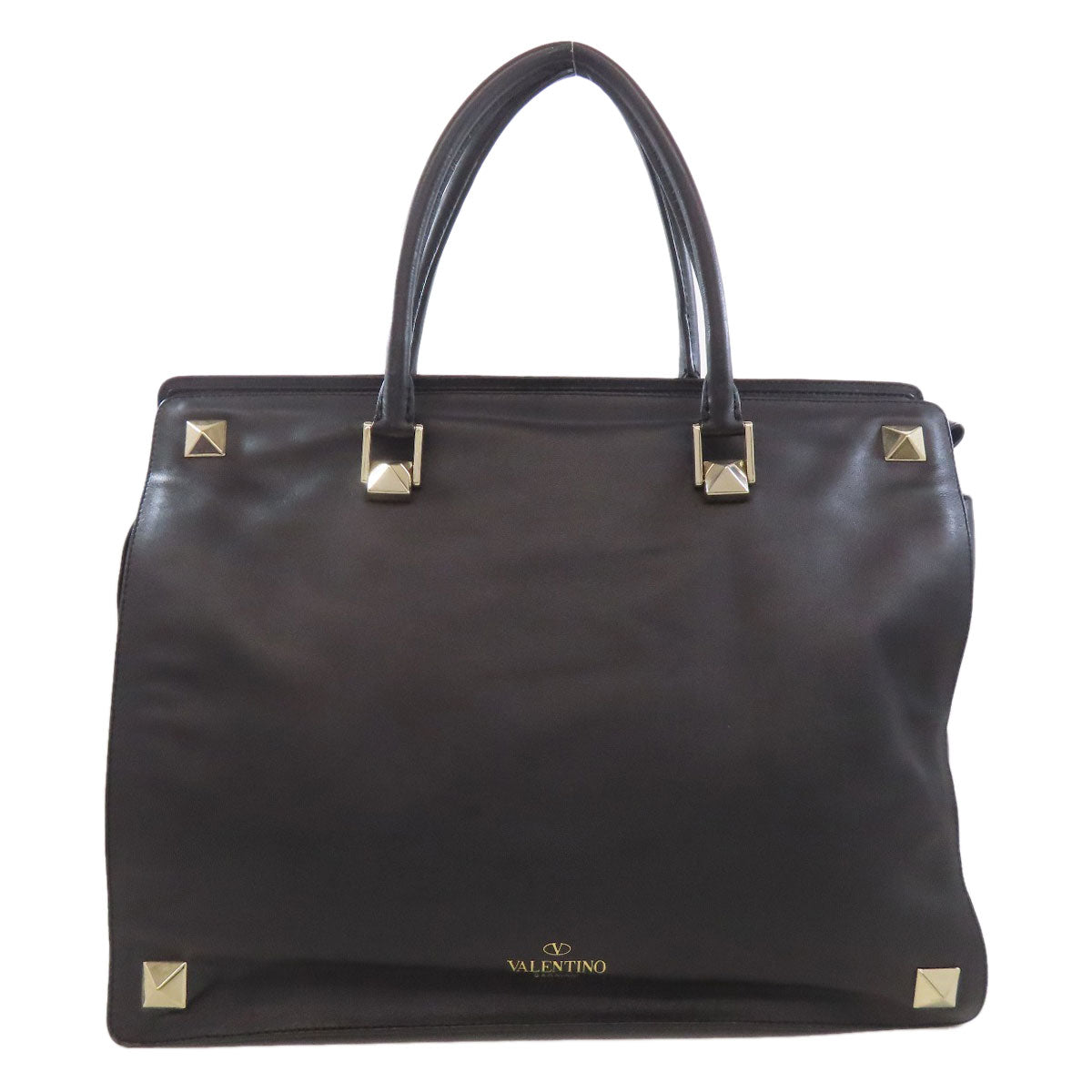 VALENTINO バレンティノ スタッズ トートバッグ カーフ レディース 中古