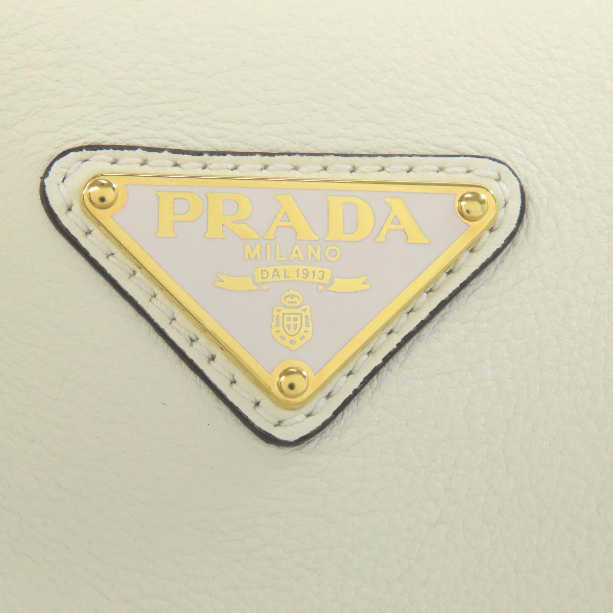 PRADA プラダ ロゴ金具 トートバッグ カーフ レディース 中古