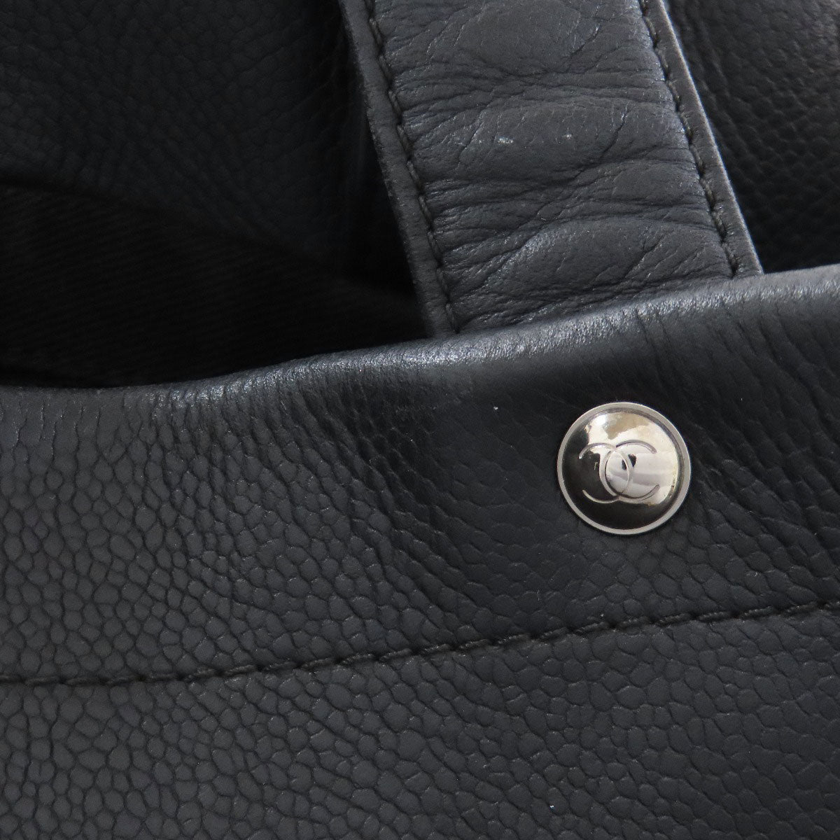CHANEL シャネル ココマーク トートバッグ グレインド カーフスキン レディース 中古