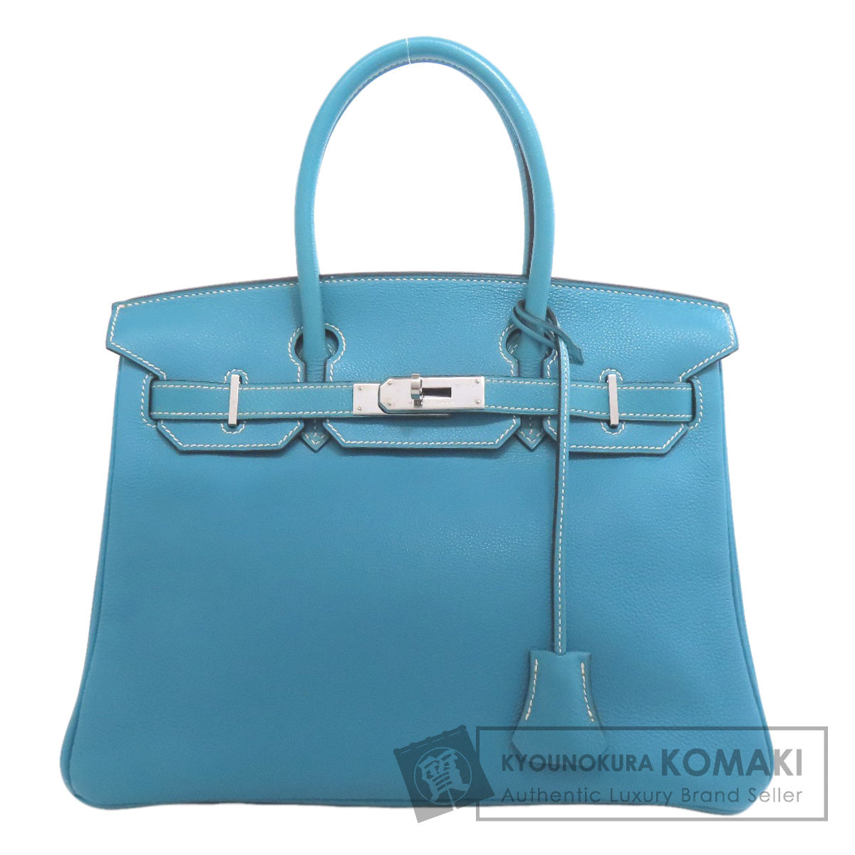 HERMES エルメス バーキン30 ブルージーン シルバー金具 ハンドバッグ エプソン レディース 中古