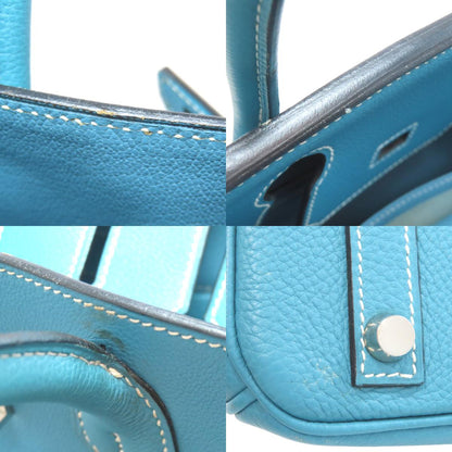 HERMES エルメス バーキン30 ブルージーン シルバー金具 ハンドバッグ エプソン レディース 中古
