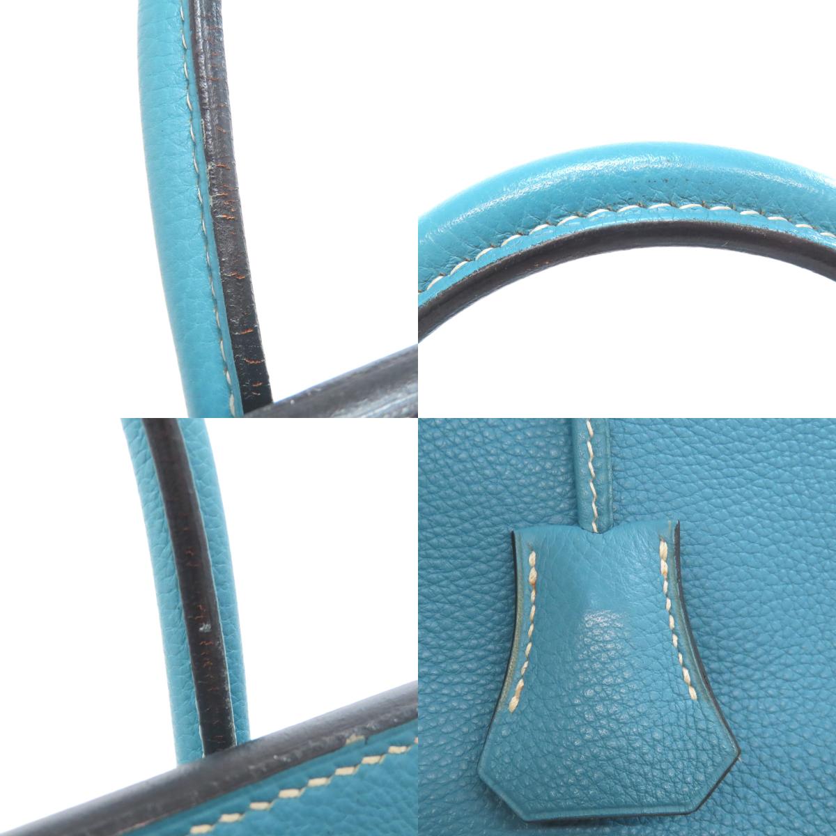 HERMES エルメス バーキン30 ブルージーン シルバー金具 ハンドバッグ エプソン レディース 中古