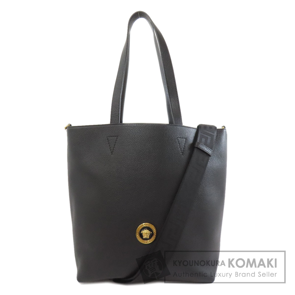 VERSACE ヴェルサーチ メデューサ 2WAY トートバッグ カーフ レディース 中古