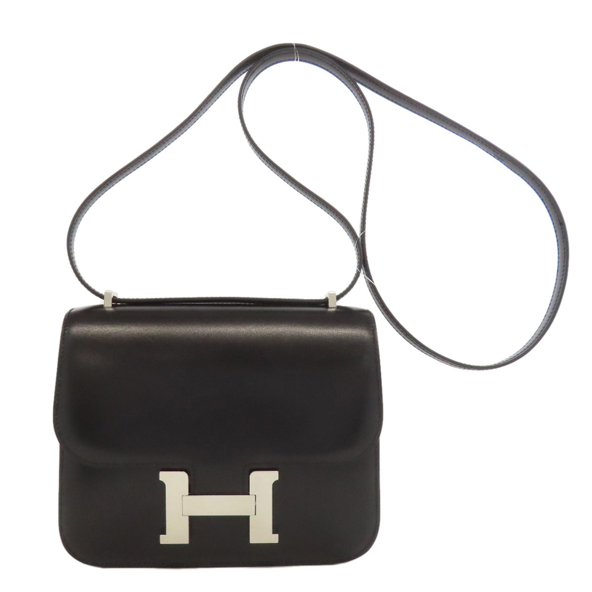 HERMES エルメス コンスタンスミニ シルバー金具 ショルダーバッグ ボックスカーフ レディース 中古