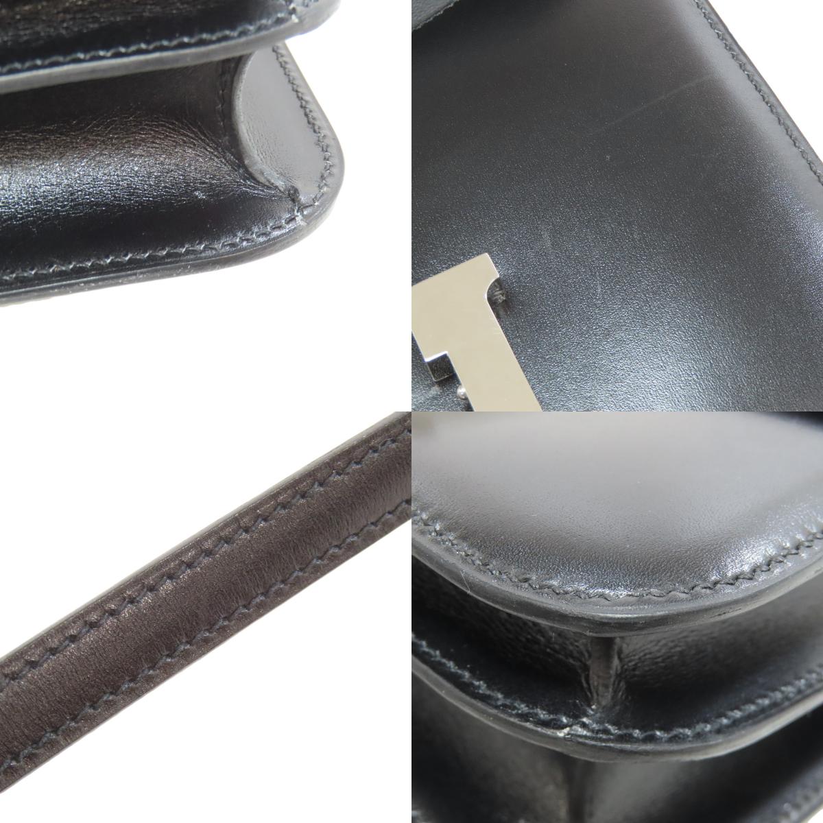 HERMES エルメス コンスタンスミニ シルバー金具 ショルダーバッグ ボックスカーフ レディース 中古