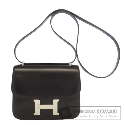 HERMES エルメス コンスタンスミニ シルバー金具 ショルダーバッグ ボックスカーフ レディース 中古