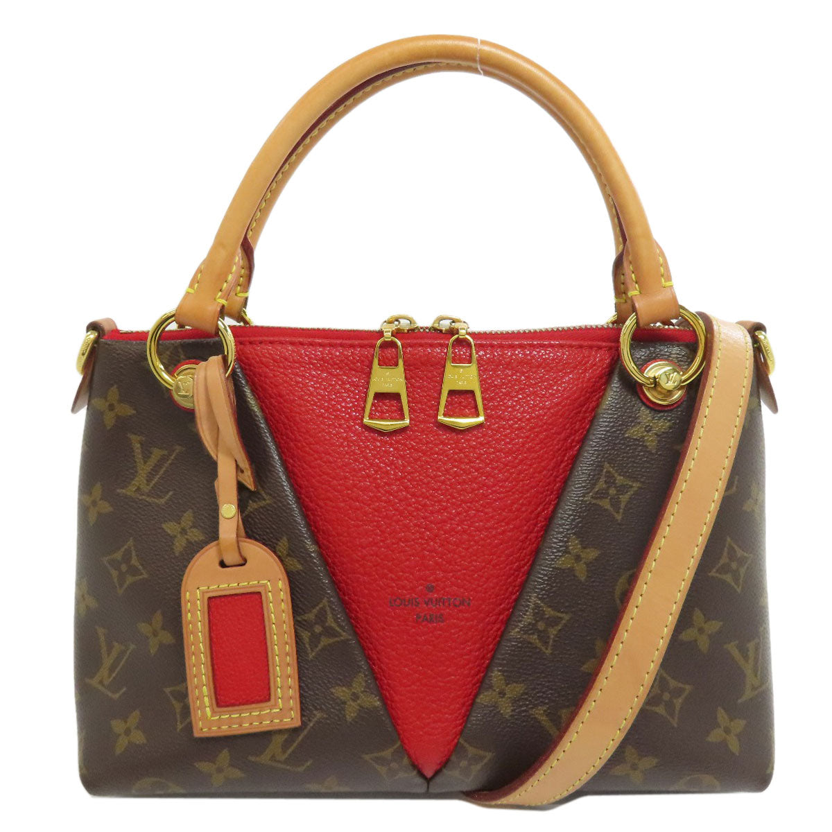 LOUIS VUITTON ルイヴィトン M43966 Vトート BB ハンドバッグ モノグラムキャンバス レディース 中古