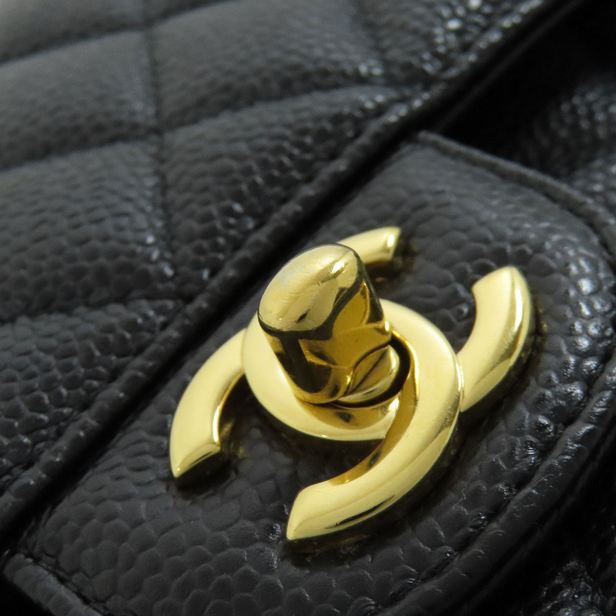 CHANEL シャネル チェーンショルダー マトラッセ ゴールド金具 ショルダーバッグ グレインド カーフスキン レディース 中古