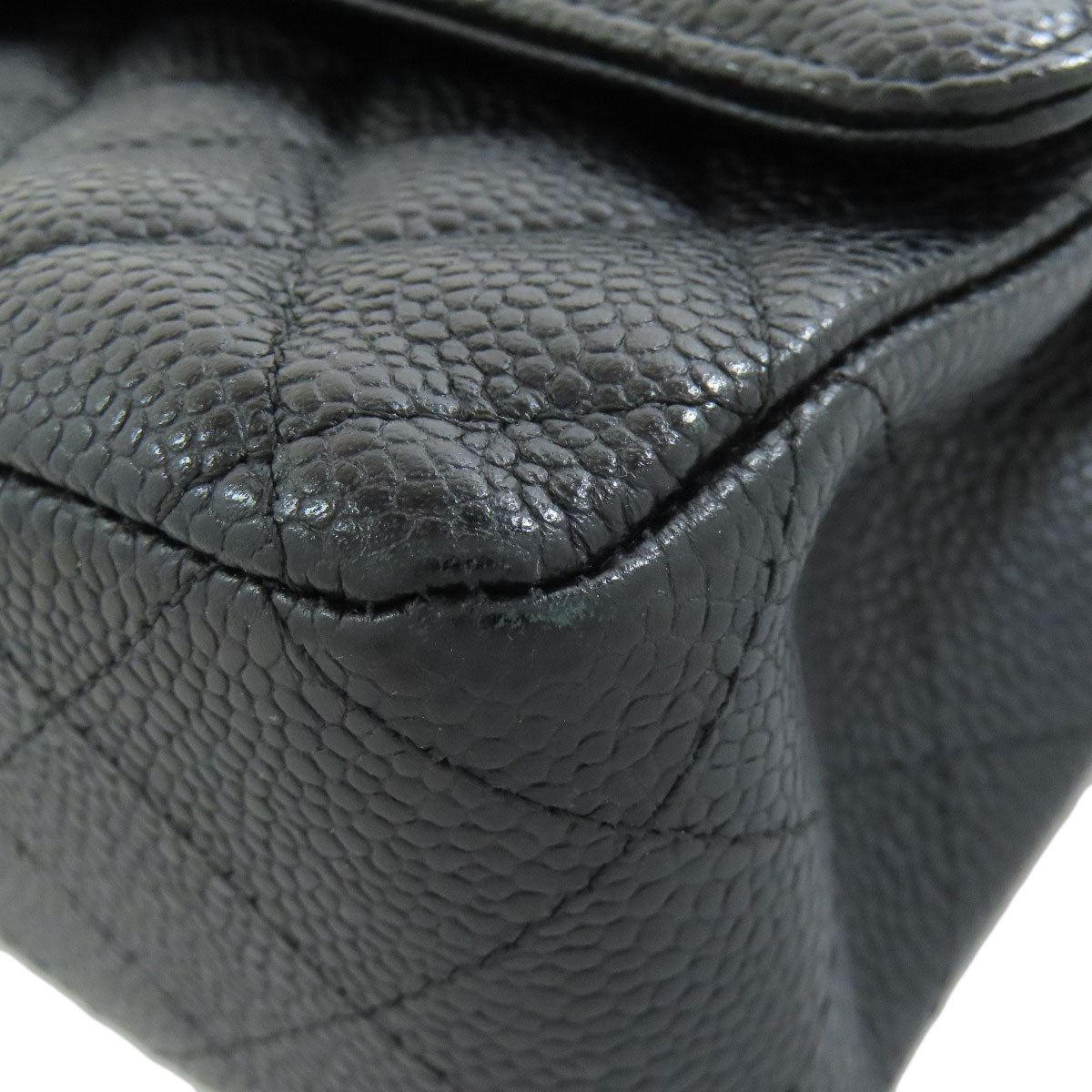 CHANEL シャネル チェーンショルダー マトラッセ ゴールド金具 ショルダーバッグ グレインド カーフスキン レディース 中古