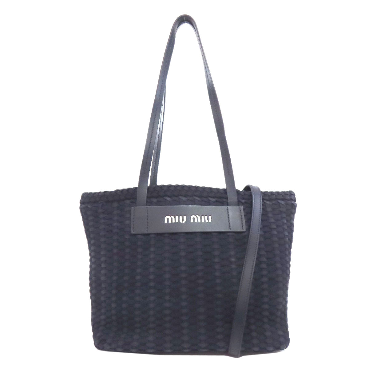 MIUMIU ミュウミュウ 2WAY トートバッグ キャンバス レディース 中古