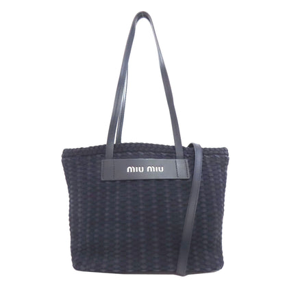 MIUMIU ミュウミュウ 2WAY トートバッグ キャンバス レディース 中古