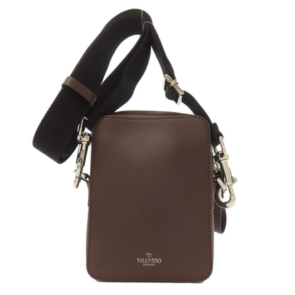 VALENTINO バレンティノ ロゴ ショルダーバッグ レザー レディース 中古