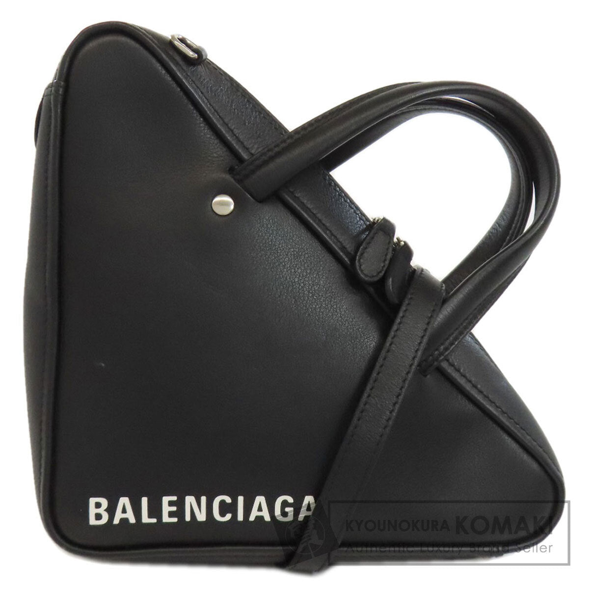BALENCIAGA バレンシアガ 527272 トライアングル ダッフル 2WAY ハンドバッグ レザー レディース 中古