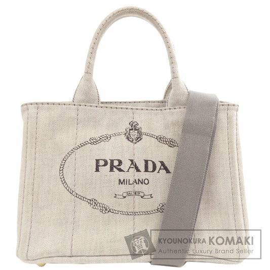 PRADA プラダ カナパミニ 2WAY ハンドバッグ デニム レディース 中古