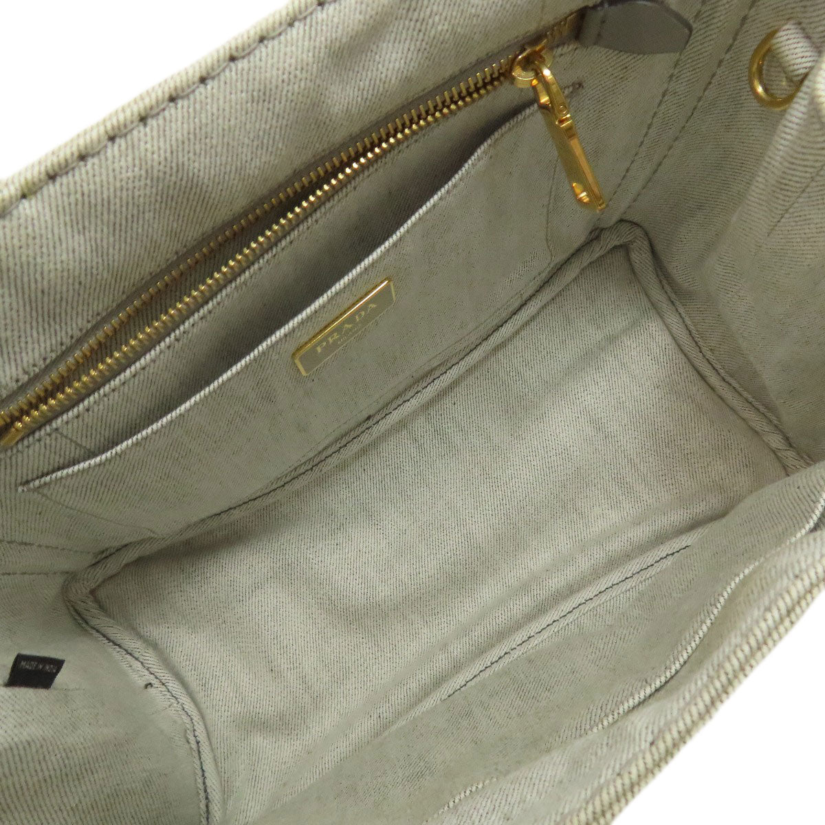 PRADA プラダ カナパミニ 2WAY ハンドバッグ デニム レディース 中古