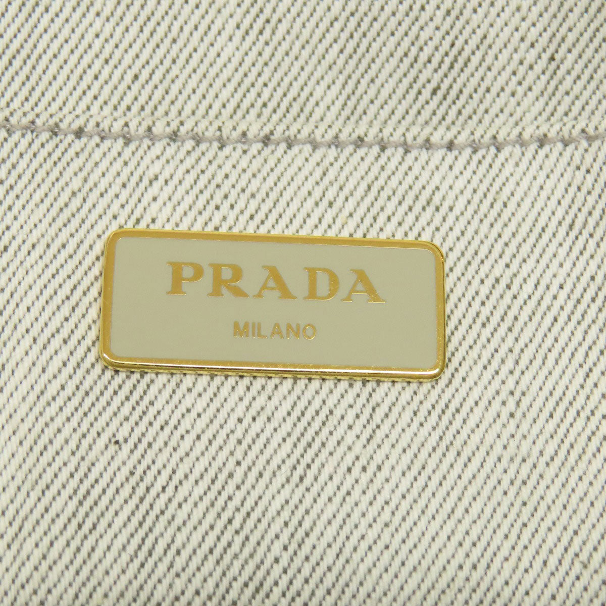 PRADA プラダ カナパミニ 2WAY ハンドバッグ デニム レディース 中古