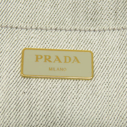 PRADA プラダ カナパミニ 2WAY ハンドバッグ デニム レディース 中古