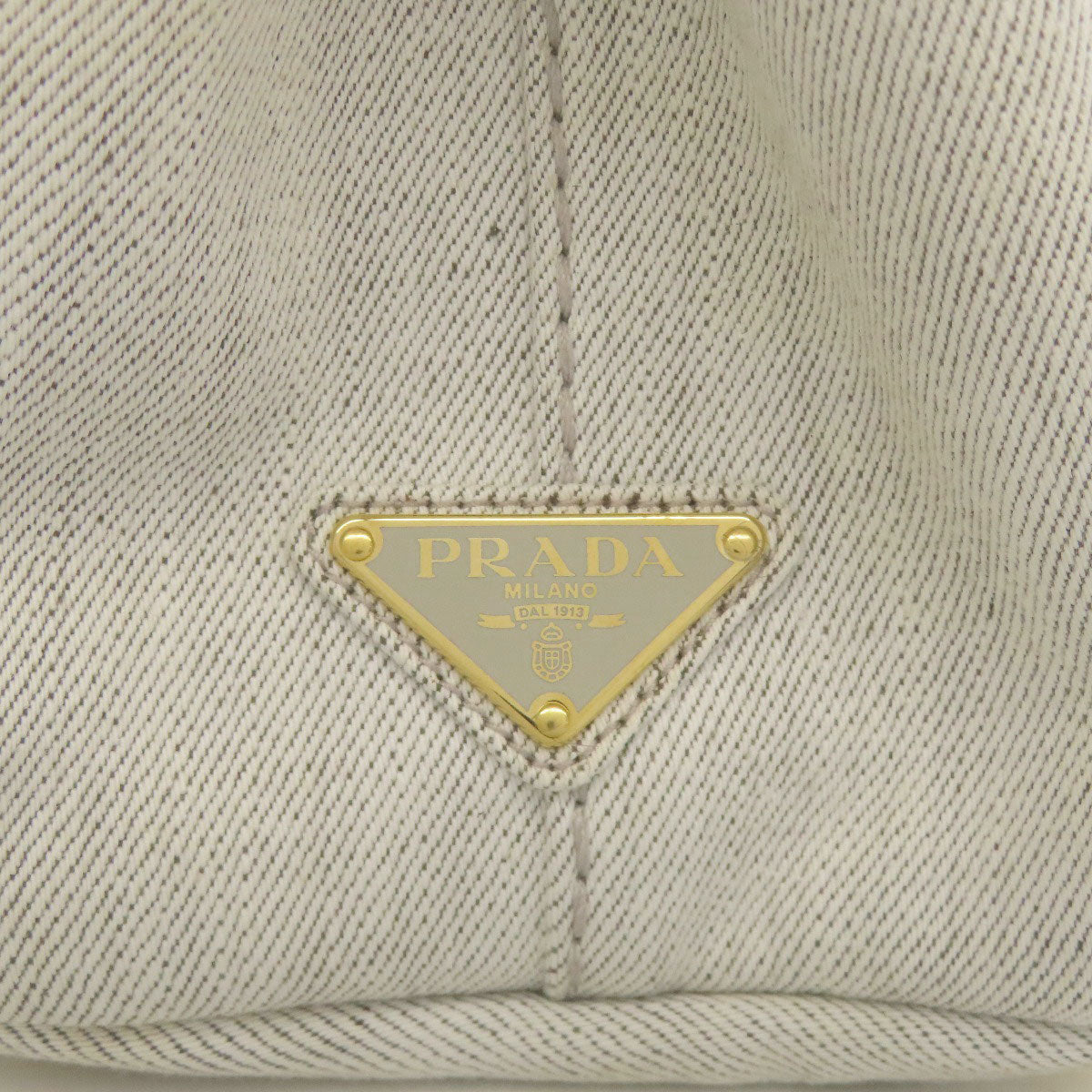 PRADA プラダ カナパミニ 2WAY ハンドバッグ デニム レディース 中古