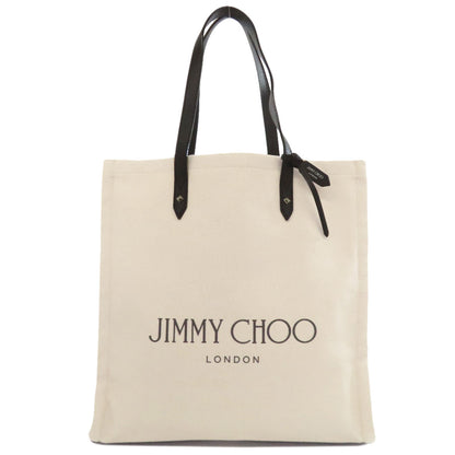 Jimmy Choo ジミーチュウ ロゴ トートバッグ キャンバス レディース 中古