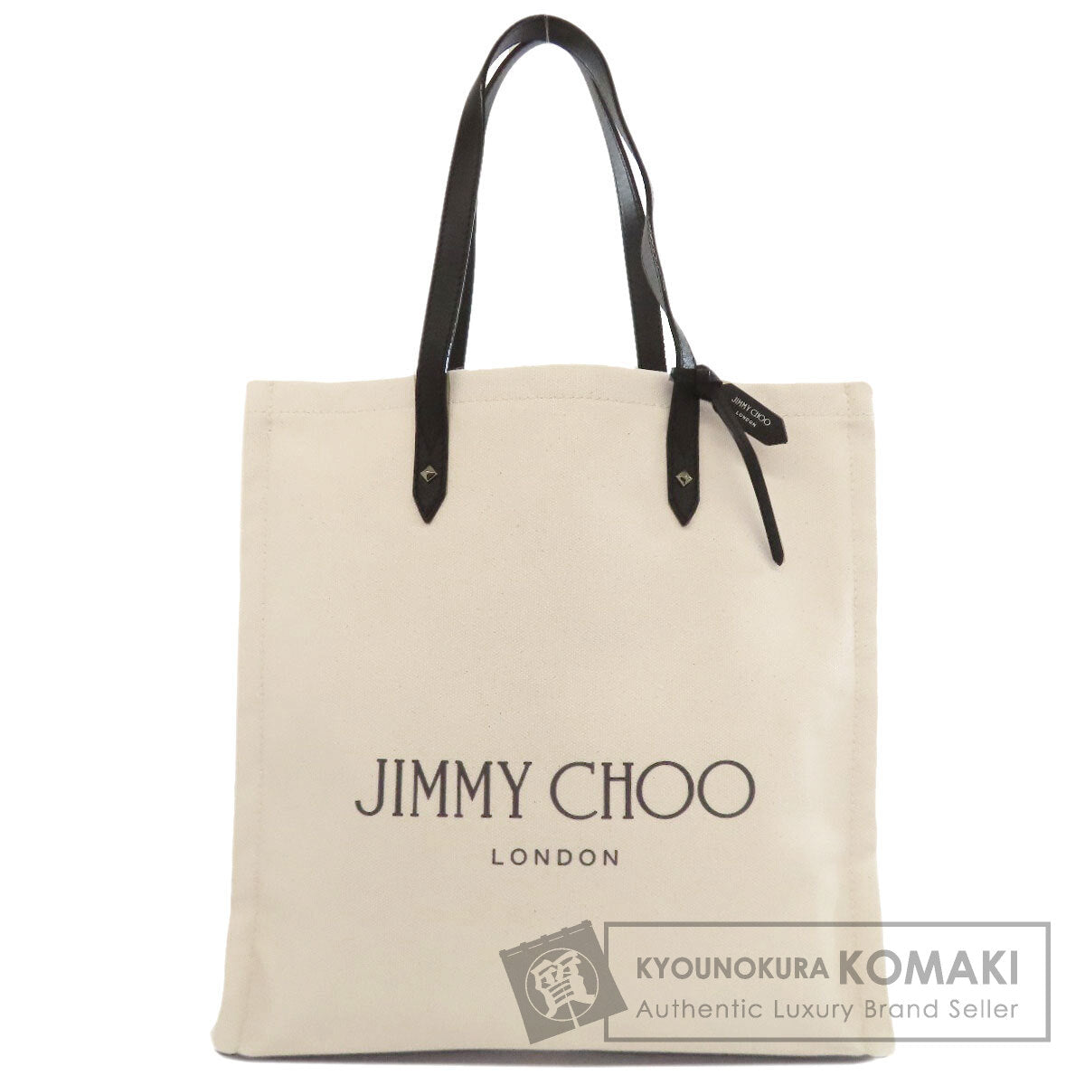 Jimmy Choo ジミーチュウ ロゴ トートバッグ キャンバス レディース 中古