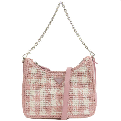 PRADA プラダ 2WAY ハンドバッグ ストロー レディース 中古