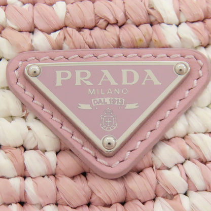 PRADA プラダ 2WAY ハンドバッグ ストロー レディース 中古