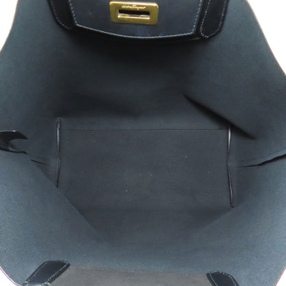 Salvatore Ferragamo サルヴァトーレフェラガモ ガンチーニ金具 トートバッグ PVC レディース 中古