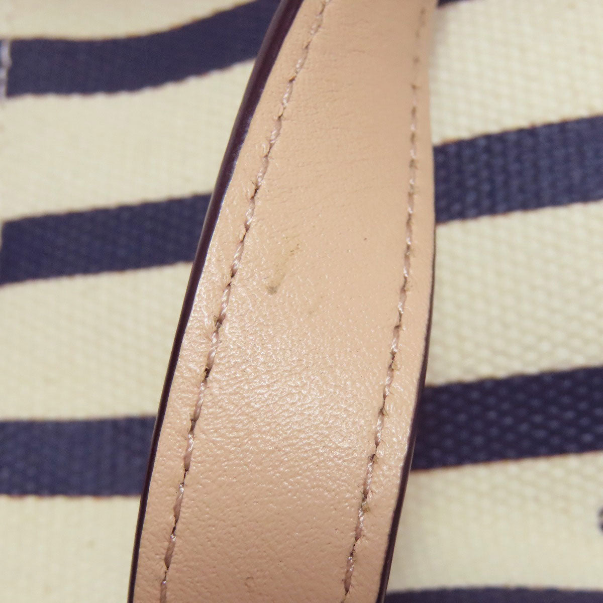 kate spade ケイトスペード ボーダー ハンドバッグ キャンバス レディース 中古