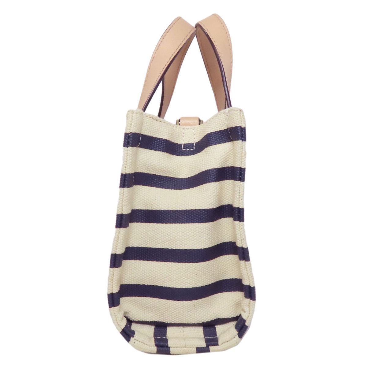 kate spade ケイトスペード ボーダー ハンドバッグ キャンバス レディース 中古