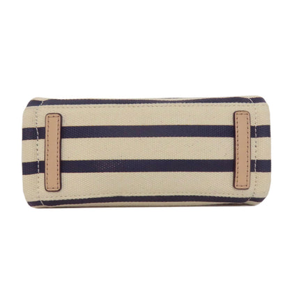 kate spade ケイトスペード ボーダー ハンドバッグ キャンバス レディース 中古