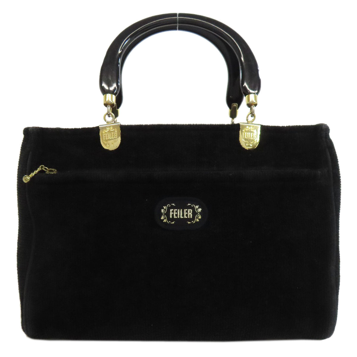 FEILER フェイラー フラワーモチーフ ハンドバッグ パイル レディース 中古