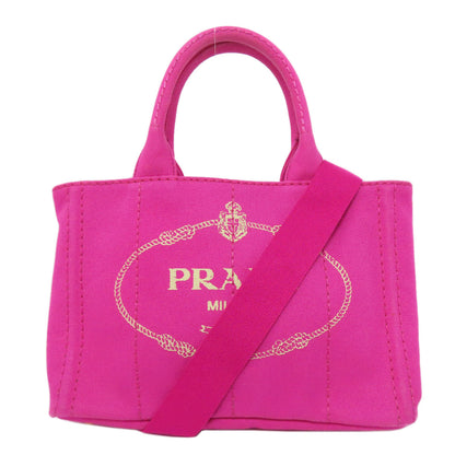 PRADA プラダ カナパミニ 2WAY ハンドバッグ キャンバス レディース 中古