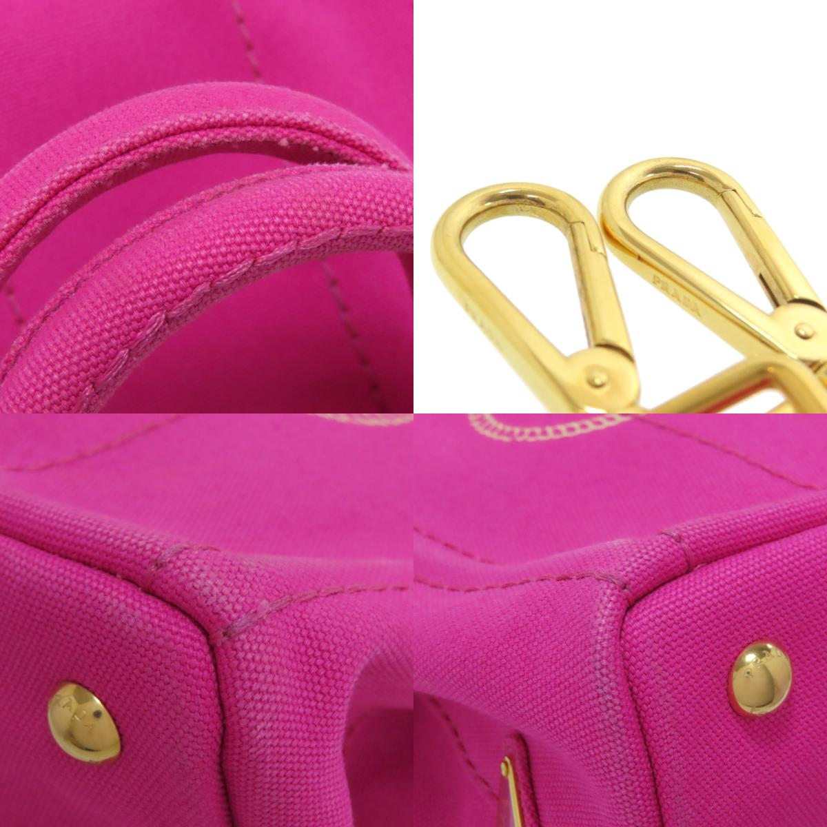 PRADA プラダ カナパミニ 2WAY ハンドバッグ キャンバス レディース 中古