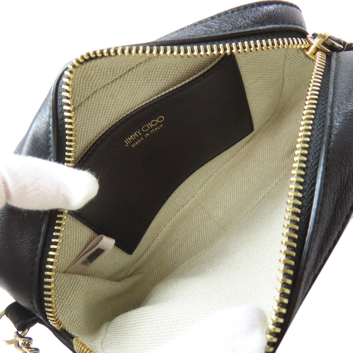 Jimmy Choo ジミーチュウ チェーンショルダー ショルダーバッグ レザー レディース 中古