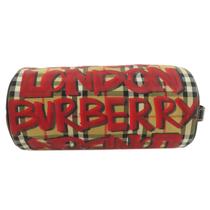 BURBERRY バーバリー ノバチェック グラフィティプリント ショルダーバッグ ナイロン レディース 中古