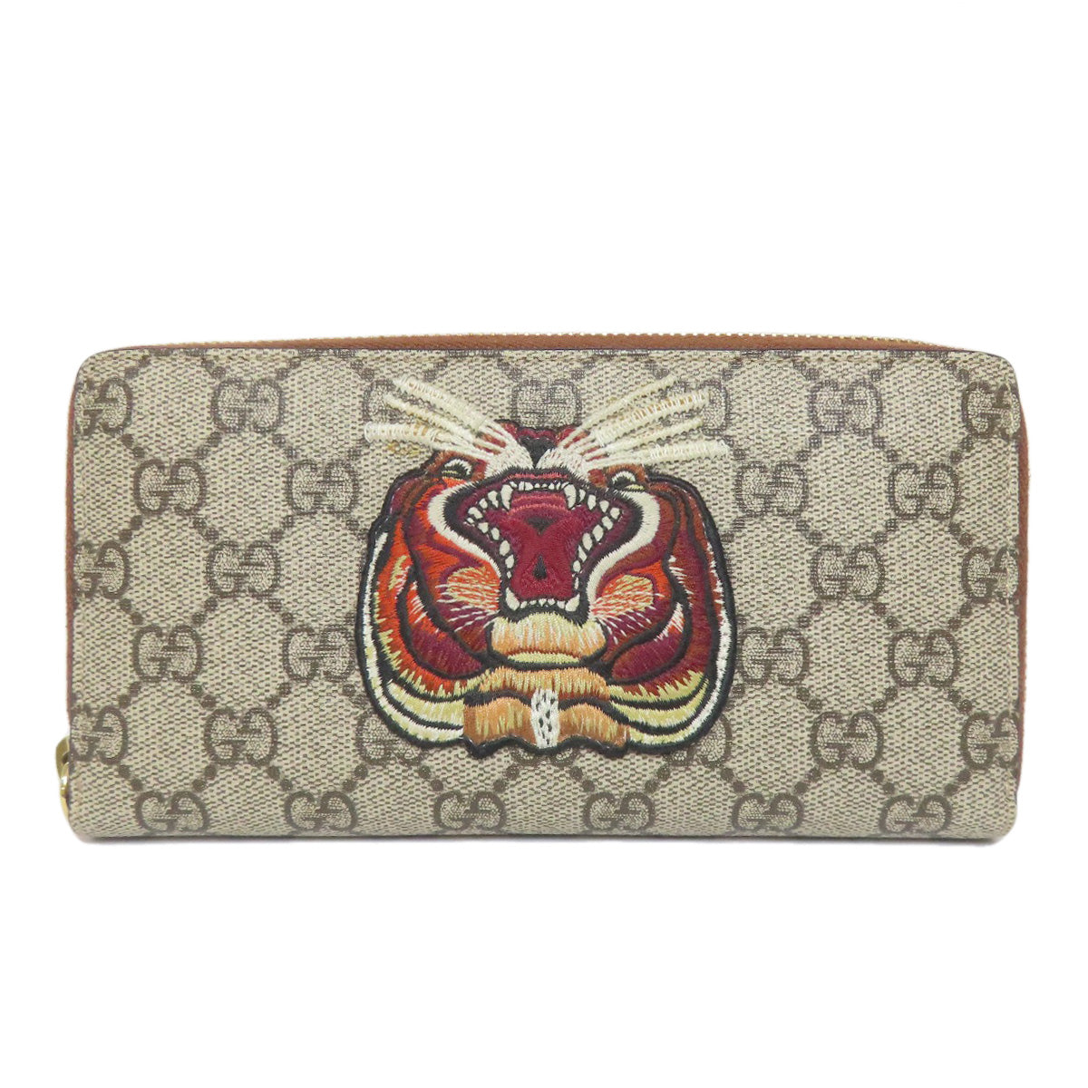 GUCCI グッチ 456863 タイガー GGスプリーム 長財布（小銭入れあり） PVC レディース 中古