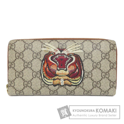 GUCCI グッチ 456863 タイガー GGスプリーム 長財布（小銭入れあり） PVC レディース 中古