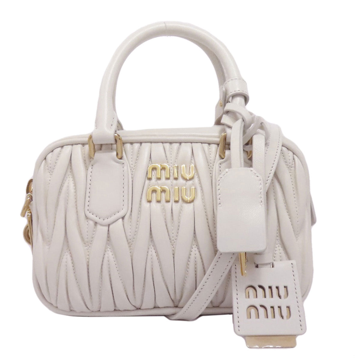 MIUMIU ミュウミュウ マテラッセ 2WAY ハンドバッグ カーフ レディース 中古