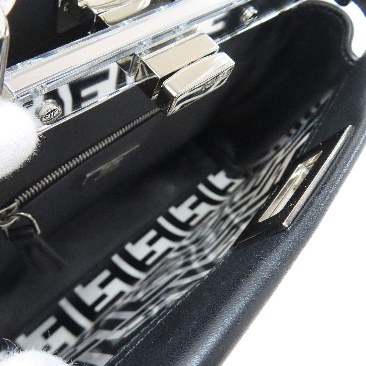 FENDI フェンディ ピーカブー ミニ 2WAY ハンドバッグ ビニール レディース 中古