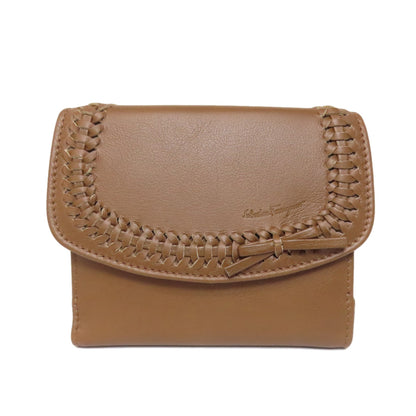 Salvatore Ferragamo サルヴァトーレフェラガモ リボン 二つ折り財布（小銭入れあり） レザー レディース 中古