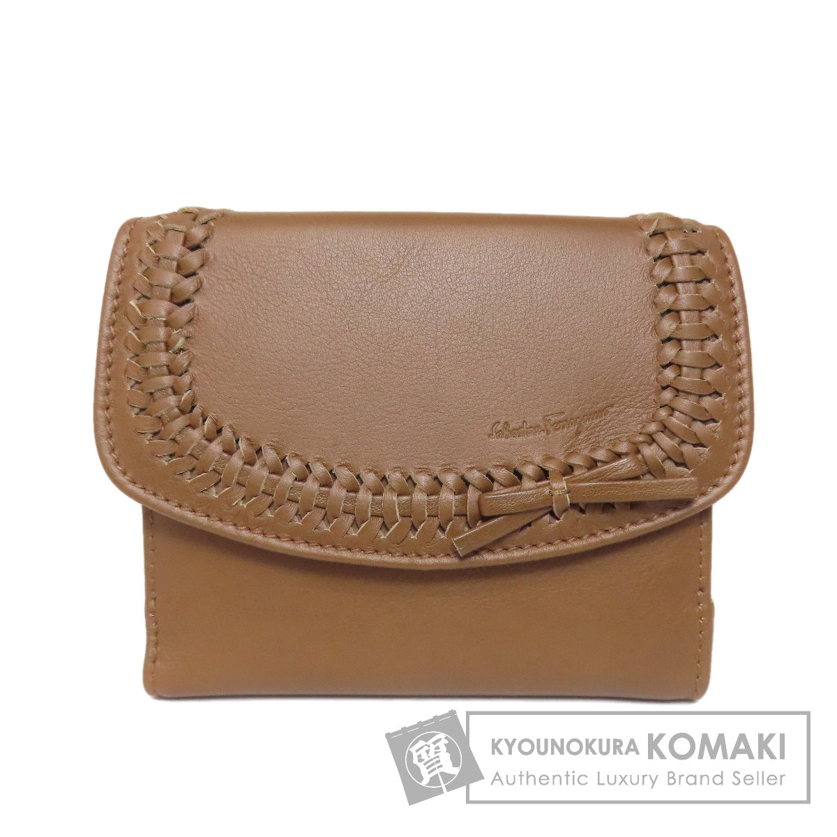 Salvatore Ferragamo サルヴァトーレフェラガモ リボン 二つ折り財布（小銭入れあり） レザー レディース 中古
