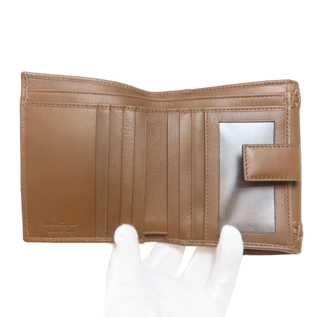 Salvatore Ferragamo サルヴァトーレフェラガモ リボン 二つ折り財布（小銭入れあり） レザー レディース 中古