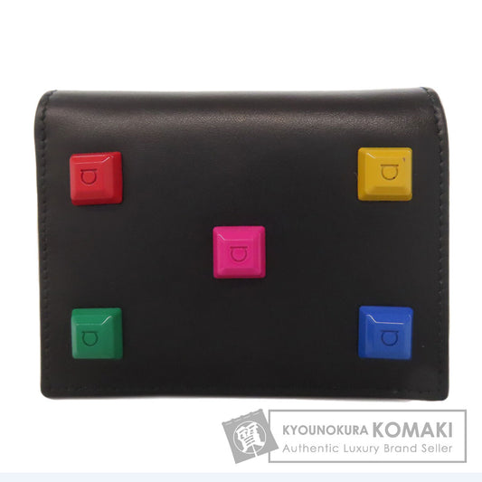 Salvatore Ferragamo サルヴァトーレフェラガモ ガンチーニモチーフ スタッズ 二つ折り財布（小銭入れあり） レザー レディース 中古