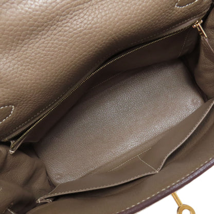 HERMES エルメス ケリー28 内縫い エトープ ゴールド金具 ハンドバッグ トリヨン レディース 中古