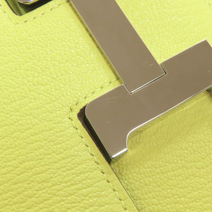 HERMES エルメス コンスタンス ジョーヌブルジョン 3 ミニ シルバー金具 ショルダーバッグ シェーブル レディース 中古