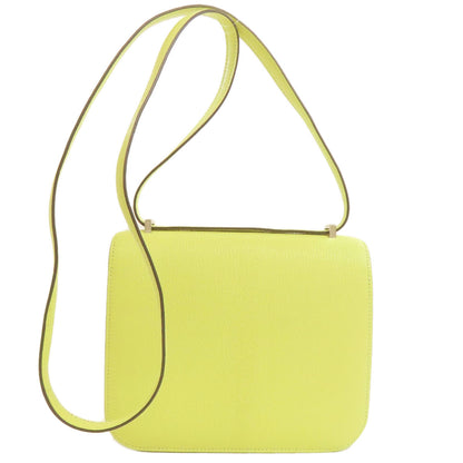 HERMES エルメス コンスタンス ジョーヌブルジョン 3 ミニ シルバー金具 ショルダーバッグ シェーブル レディース 中古
